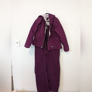 Berne Duck Insulated bibs & jacket, size L, plum